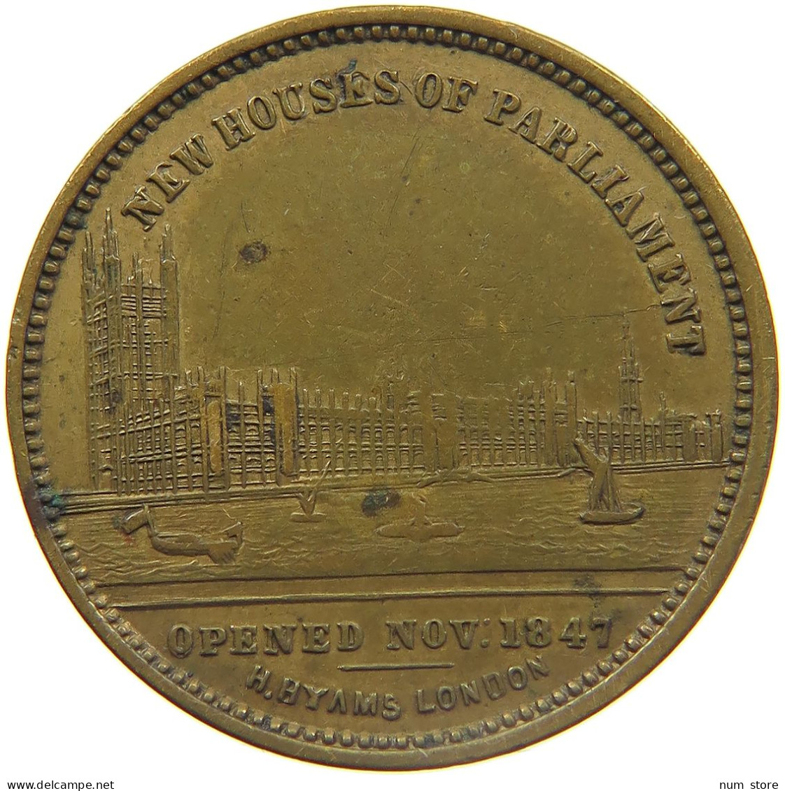 GREAT BRITAIN JETON 1847 VICTORIA 1837-1901 NEW HOUSE OF PARLIAMENT 1847 #MA 023410 - Andere & Zonder Classificatie