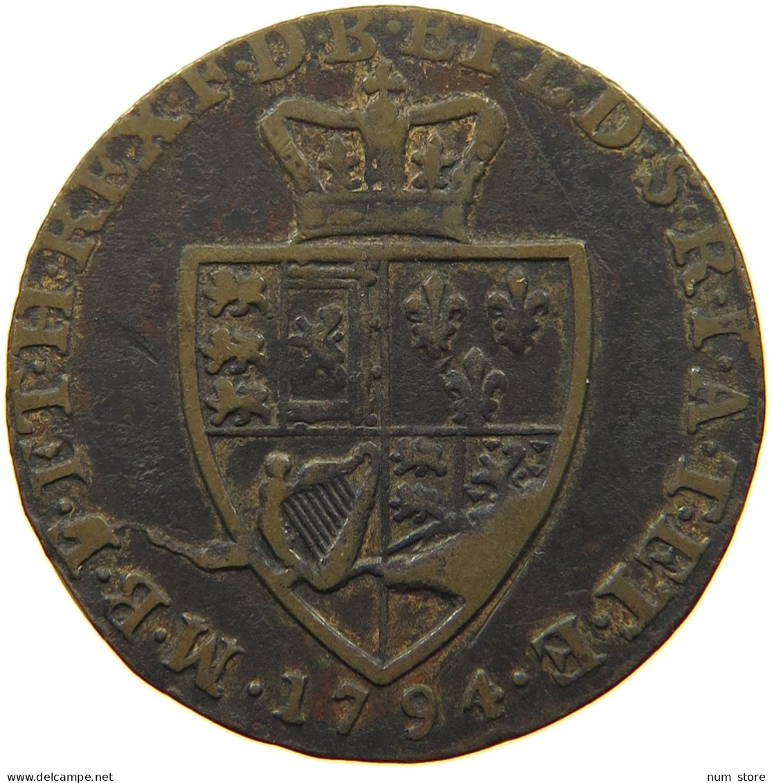 GREAT BRITAIN JETON 1794 GEORGE III., DAVIER #MA 009034 - Other & Unclassified