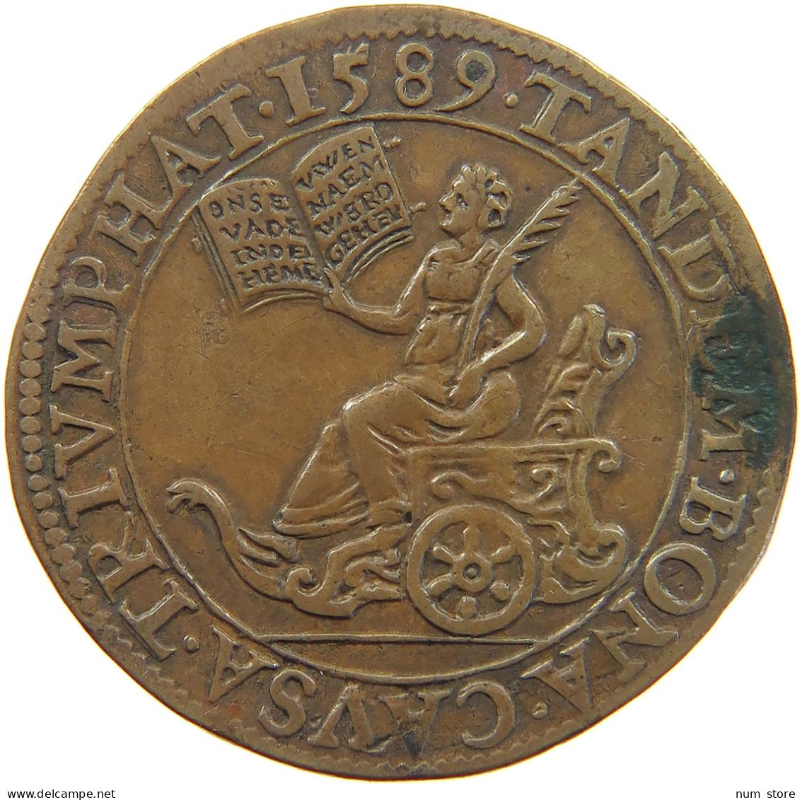 GREAT BRITAIN JETON 1589 ELISABETH I. (1558-1603) JETON DEFEAT OF THE SPANISH ARMADA 1589 #MA 068953 - Sonstige & Ohne Zuordnung