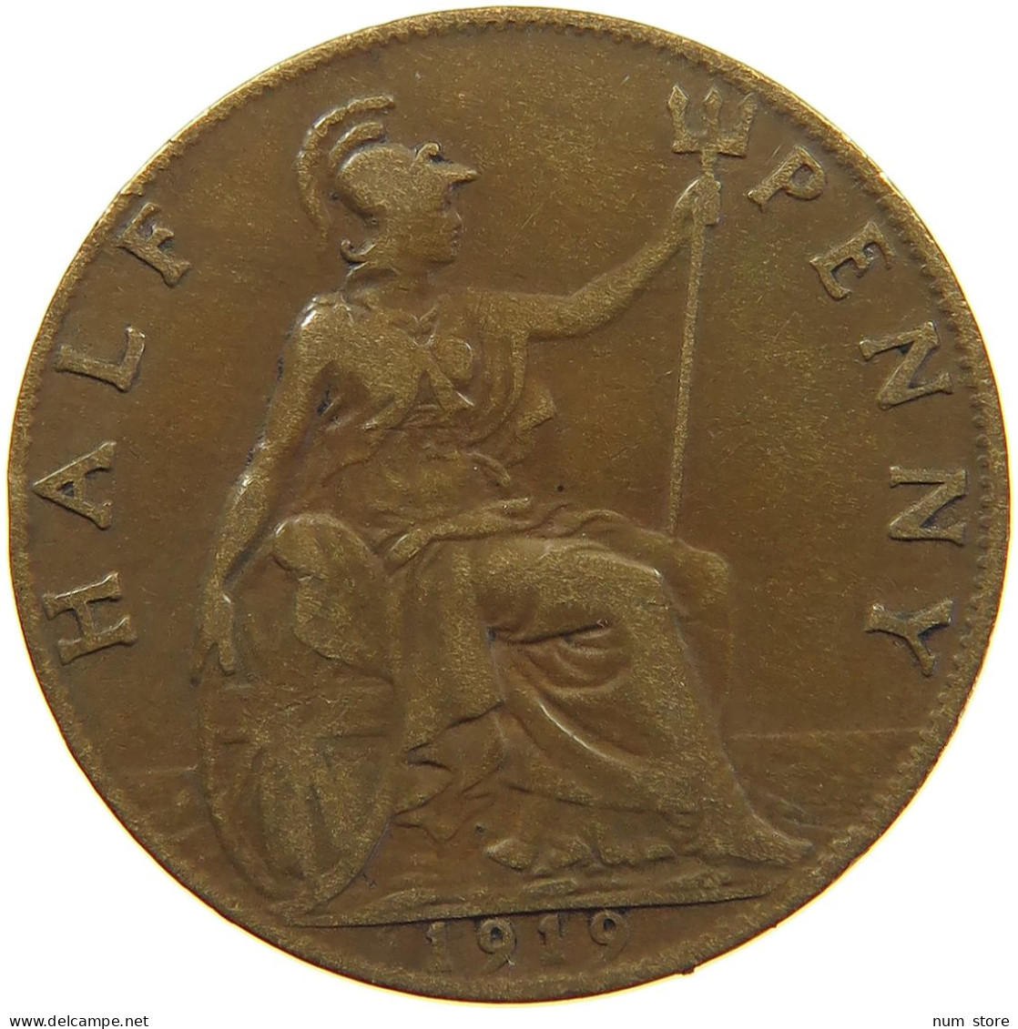 GREAT BRITAIN HALFPENNY 1919 GEORGE V. (1910-1936) #MA 063516 - K. 1/2 Crown