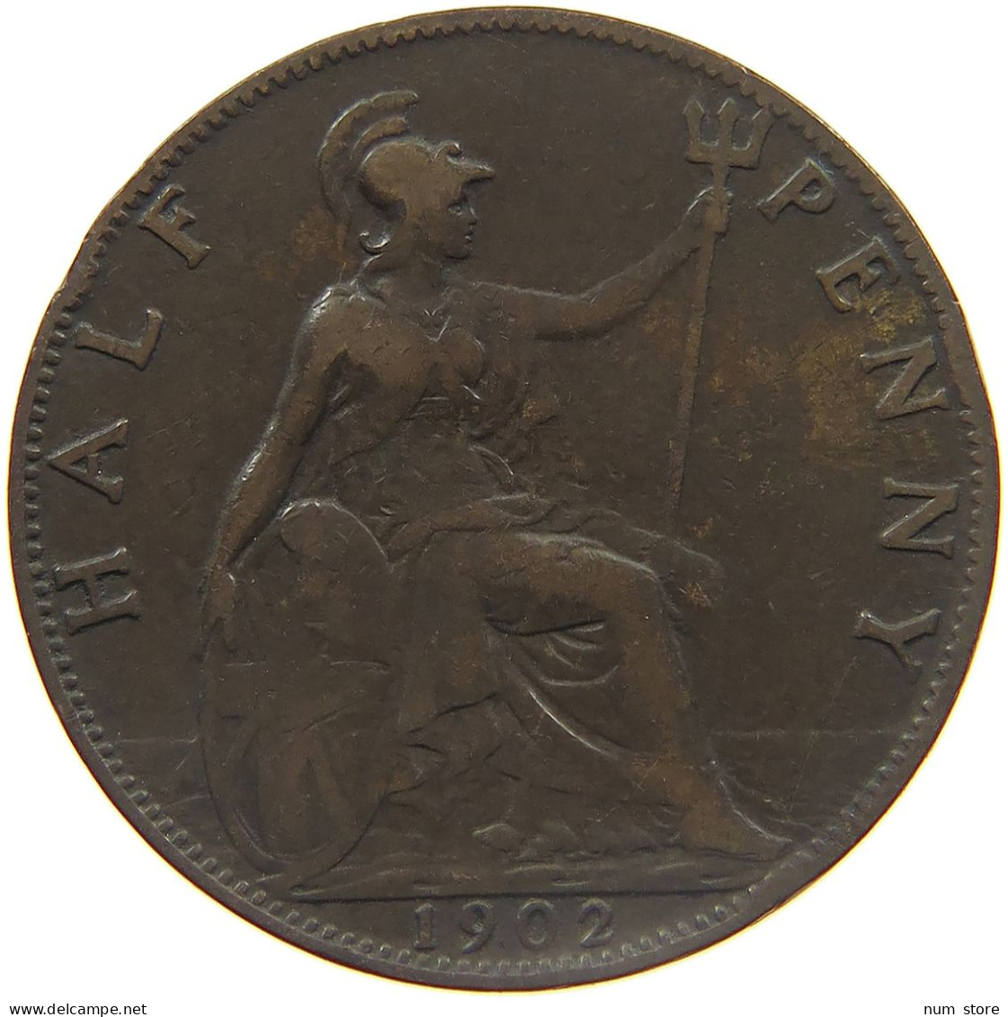 GREAT BRITAIN HALFPENNY 1902 EDWARD VII., 1901 - 1910 #MA 023397 - K. 1/2 Crown