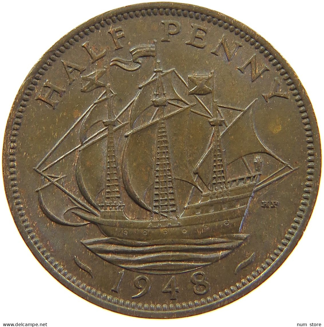 GREAT BRITAIN HALFPENNY 1948 GEORGE VI. (1936-1952) #MA 063518 - K. 1/2 Crown