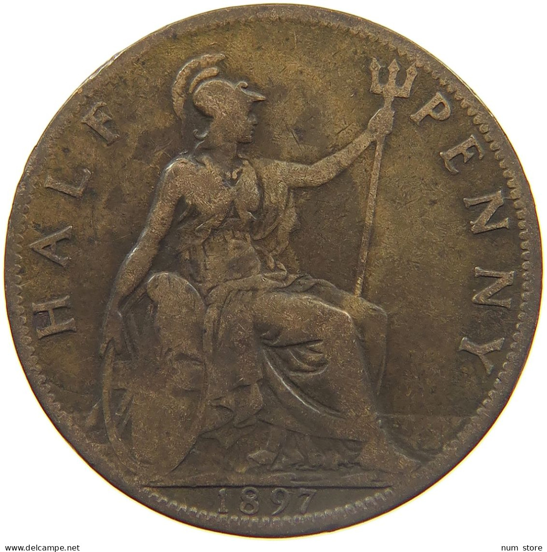 GREAT BRITAIN HALFPENNY 1897 VICTORIA 1837-1901 #MA 023293 - K. 1/2 Crown