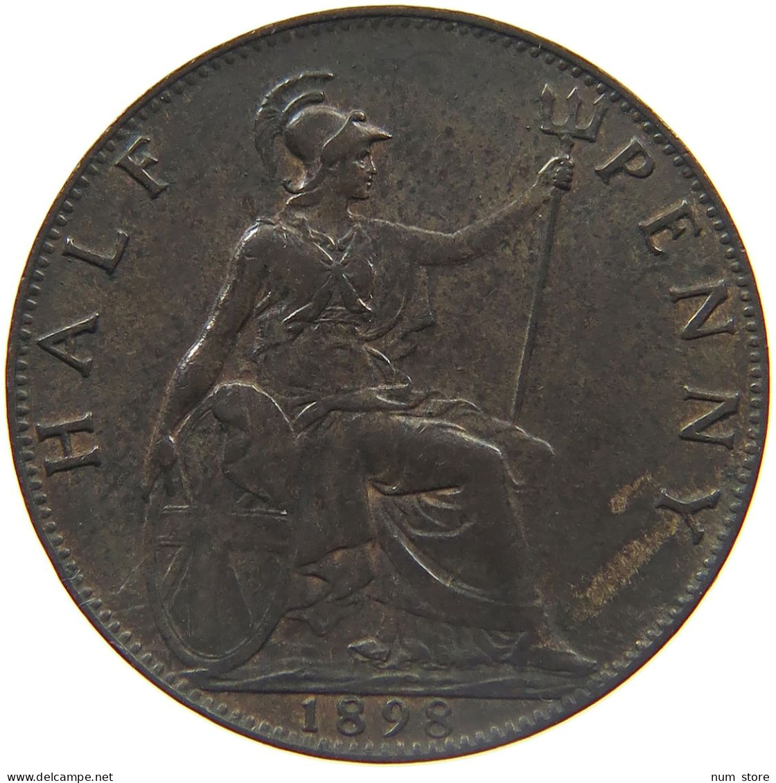 GREAT BRITAIN HALFPENNY 1898 VICTORIA 1837-1901 #MA 022980 - K. 1/2 Crown