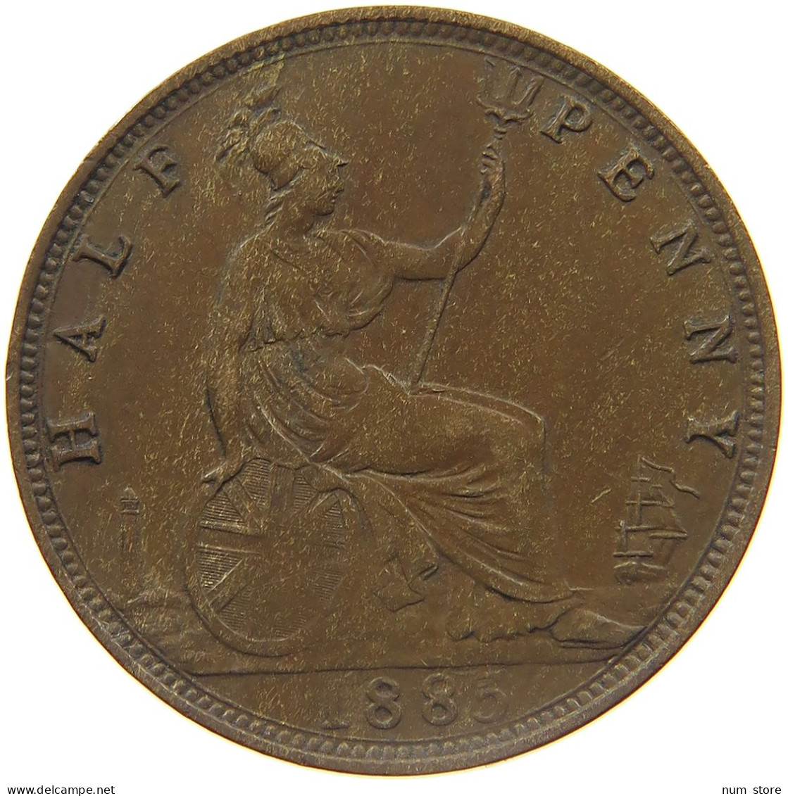 GREAT BRITAIN HALFPENNY 1885 VICTORIA 1837-1901 #MA 022975 - K. 1/2 Crown