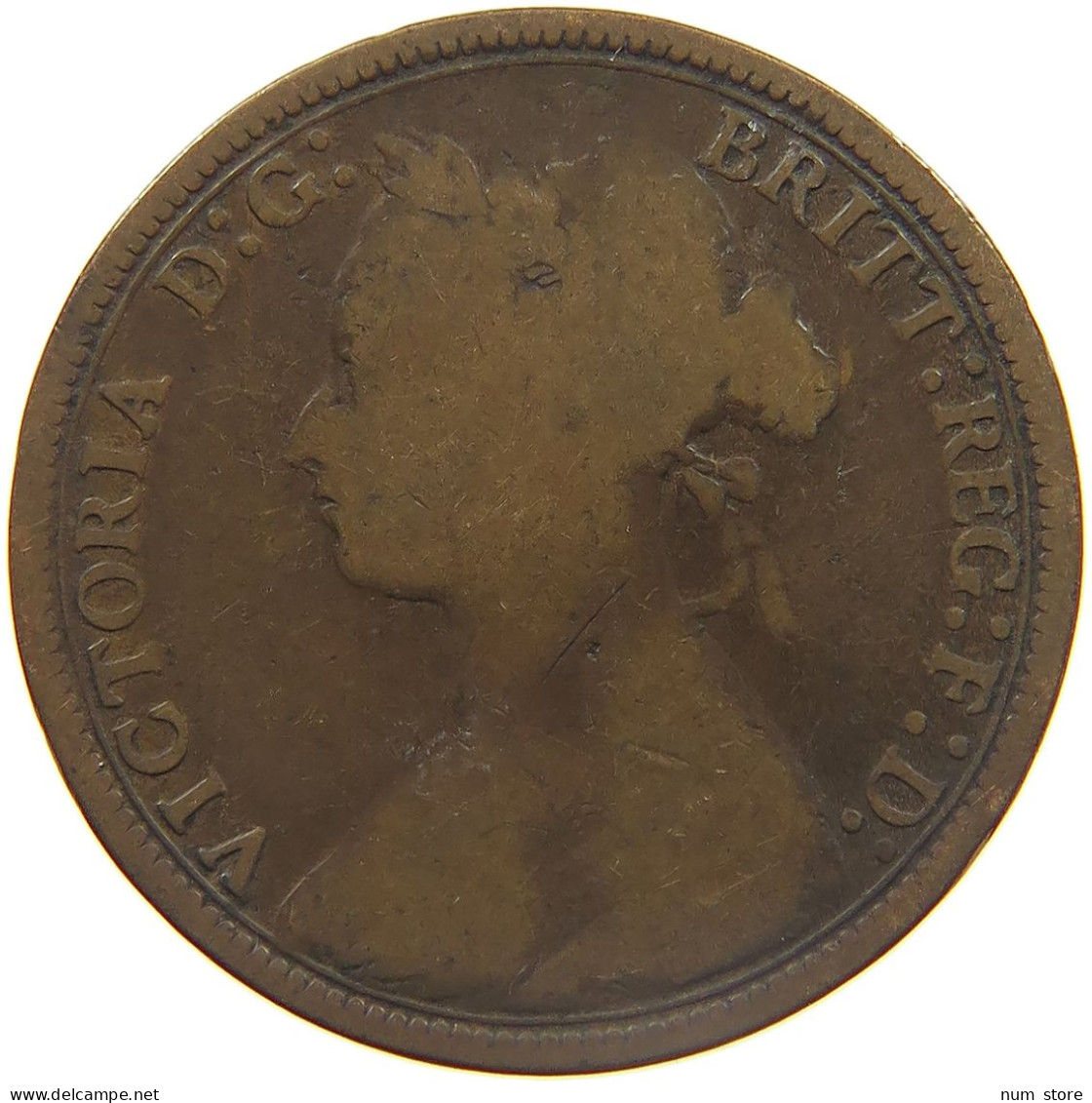 GREAT BRITAIN HALFPENNY 1878 VICTORIA 1837-1901 NARROW DATE #MA 023288 - K. 1/2 Crown