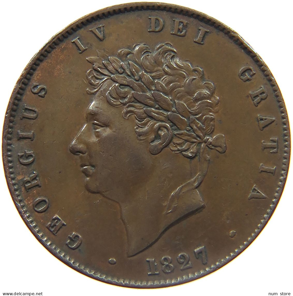 GREAT BRITAIN HALFPENNY 1827 GEORGE IV. (1820-1830) #MA 023000 - K. 1/2 Crown