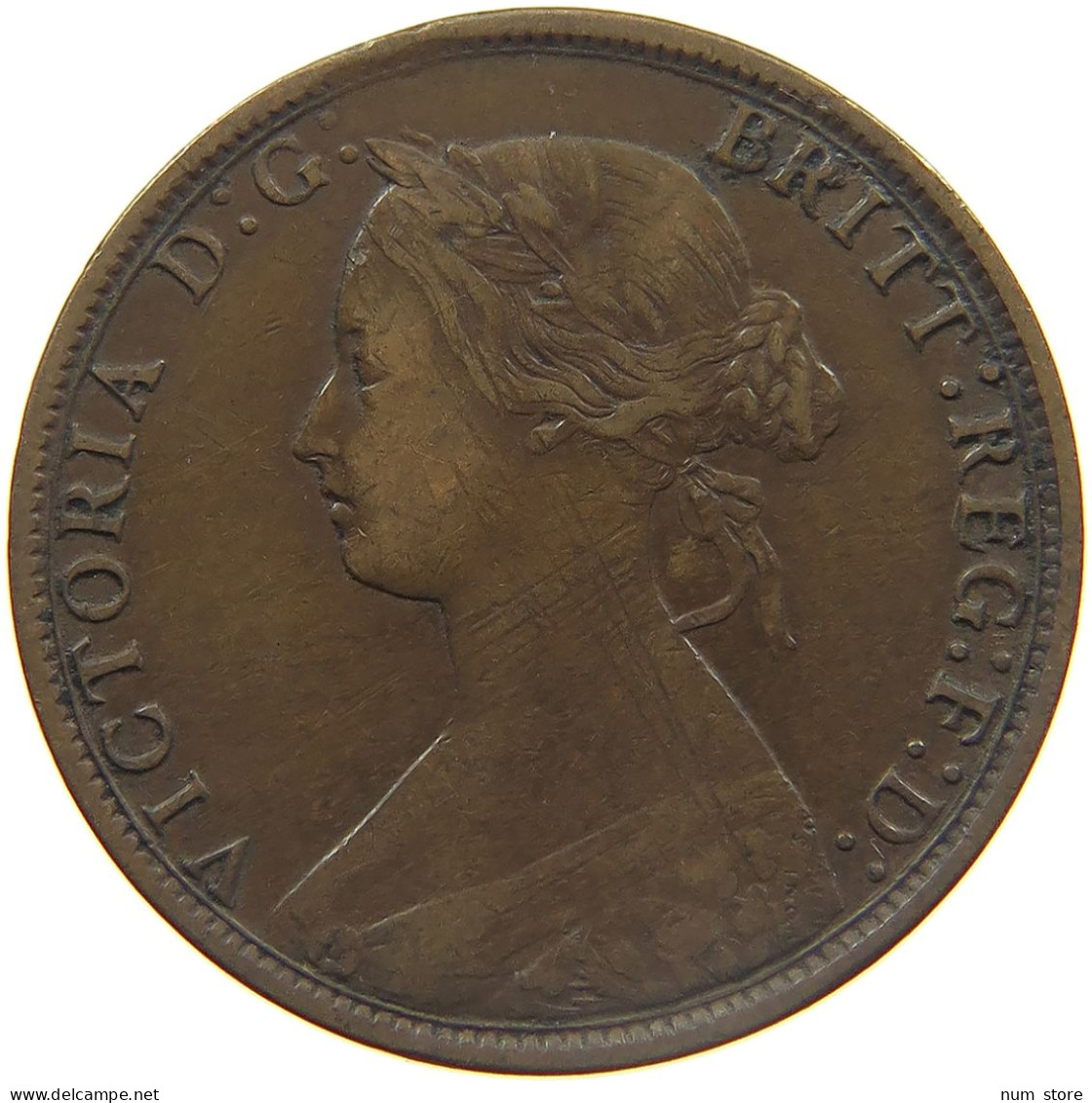 GREAT BRITAIN HALFPENNY 1866 VICTORIA 1837-1901 #MA 023285 - K. 1/2 Crown