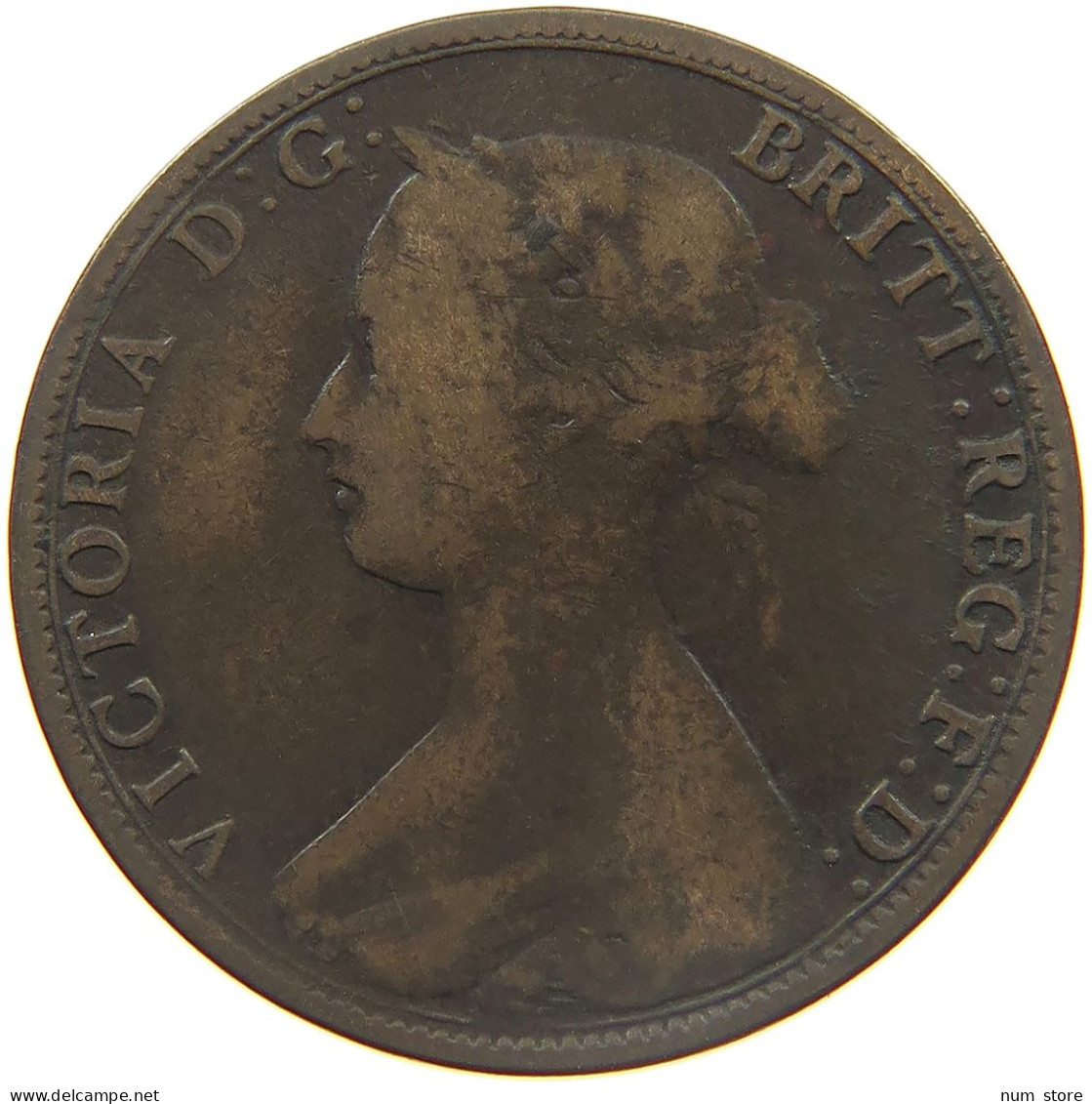 GREAT BRITAIN HALFPENNY 1864 VICTORIA 1837-1901 #MA 023292 - K. 1/2 Crown