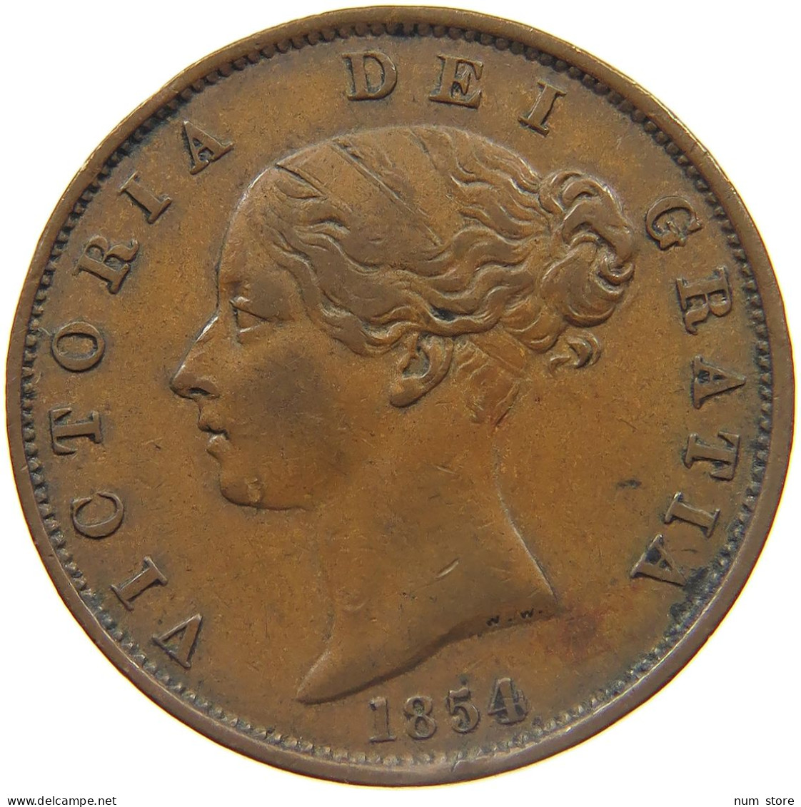 GREAT BRITAIN HALFPENNY 1854 VICTORIA 1837-1901 #MA 022973 - K. 1/2 Crown