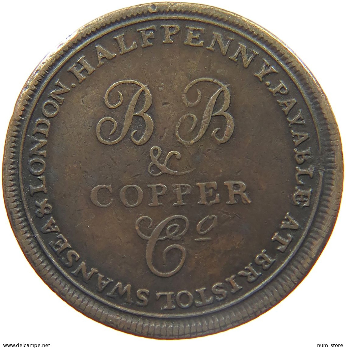 GREAT BRITAIN HALFPENNY 1811 BRISTOL SWANSEA LONDON #MA 023077 - I. 1/2 Crown