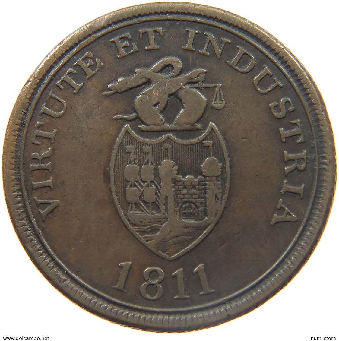 GREAT BRITAIN HALFPENNY 1811 BRISTOL SWANSEA LONDON #MA 023077 - I. 1/2 Crown