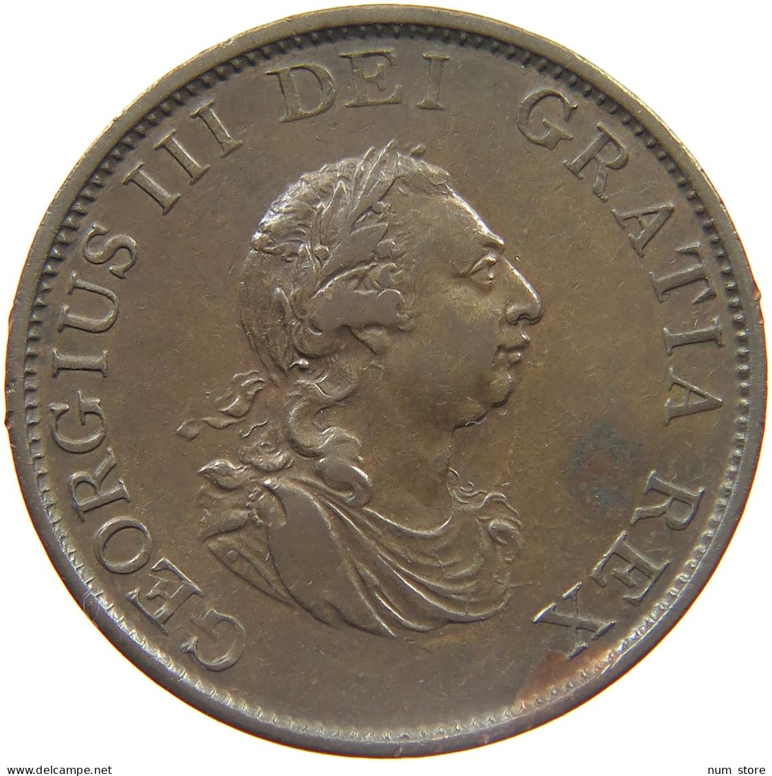 GREAT BRITAIN HALFPENNY 1799 GEORGE III. 1760-1820 #MA 023014 - I. 1/2 Crown