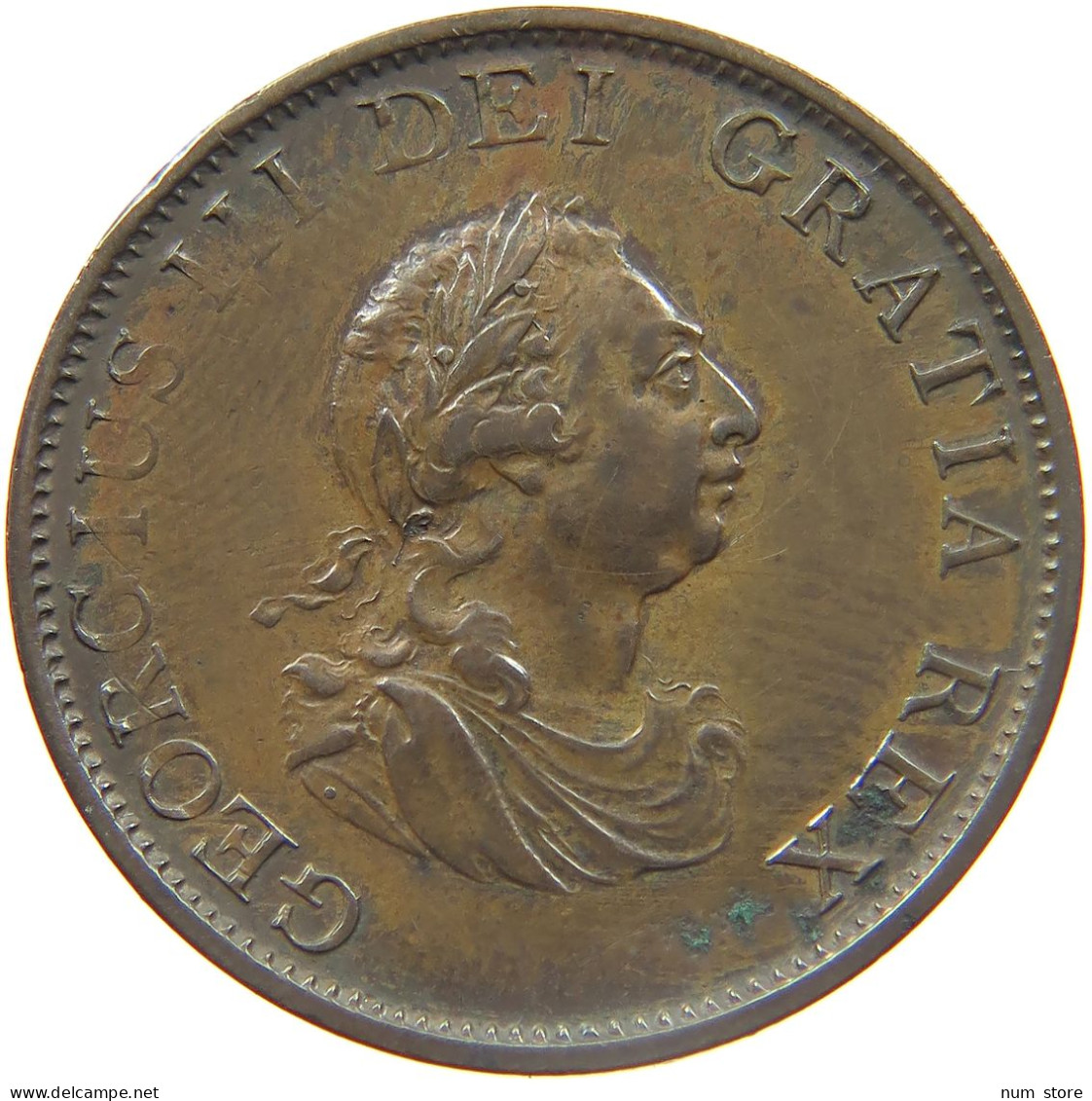 GREAT BRITAIN HALFPENNY 1799 GEORGE III. 1760-1820 #MA 023013 - I. 1/2 Crown