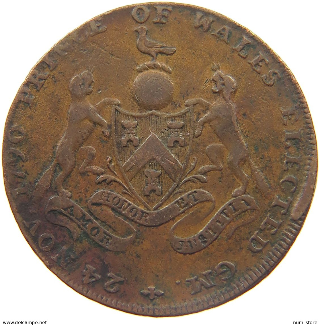 GREAT BRITAIN HALFPENNY 1790 PRINCE OF WALES #MA 023078 - I. 1/2 Crown