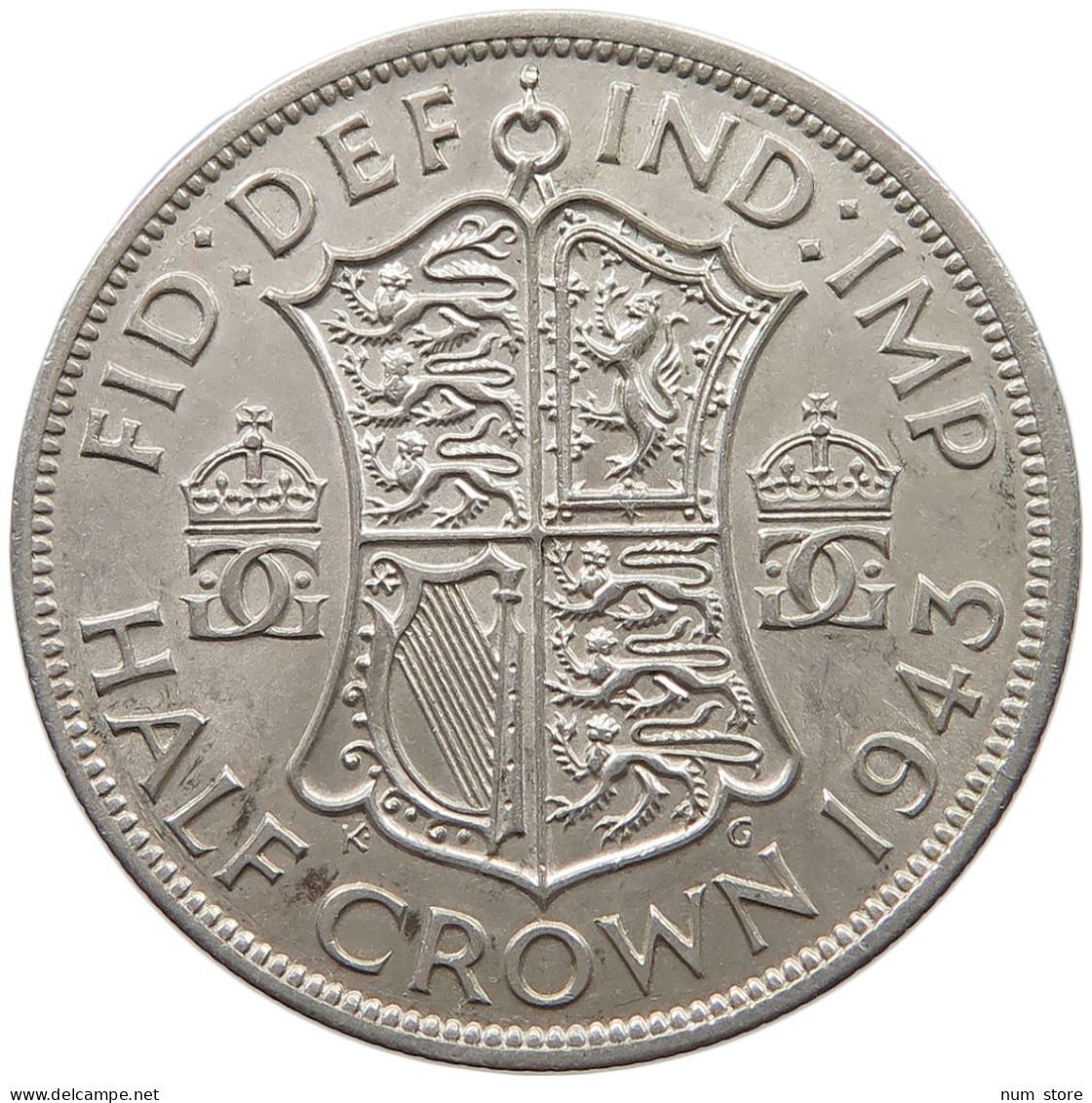 GREAT BRITAIN HALFCROWN 1943 GEORGE VI. (1936-1952) #MA 023033 - K. 1/2 Crown