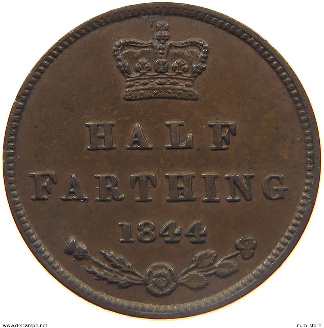 GREAT BRITAIN HALF FARTHING 1844 VICTORIA 1837-1901 #MA 022989 - A. 1/4 - 1/3 - 1/2 Farthing