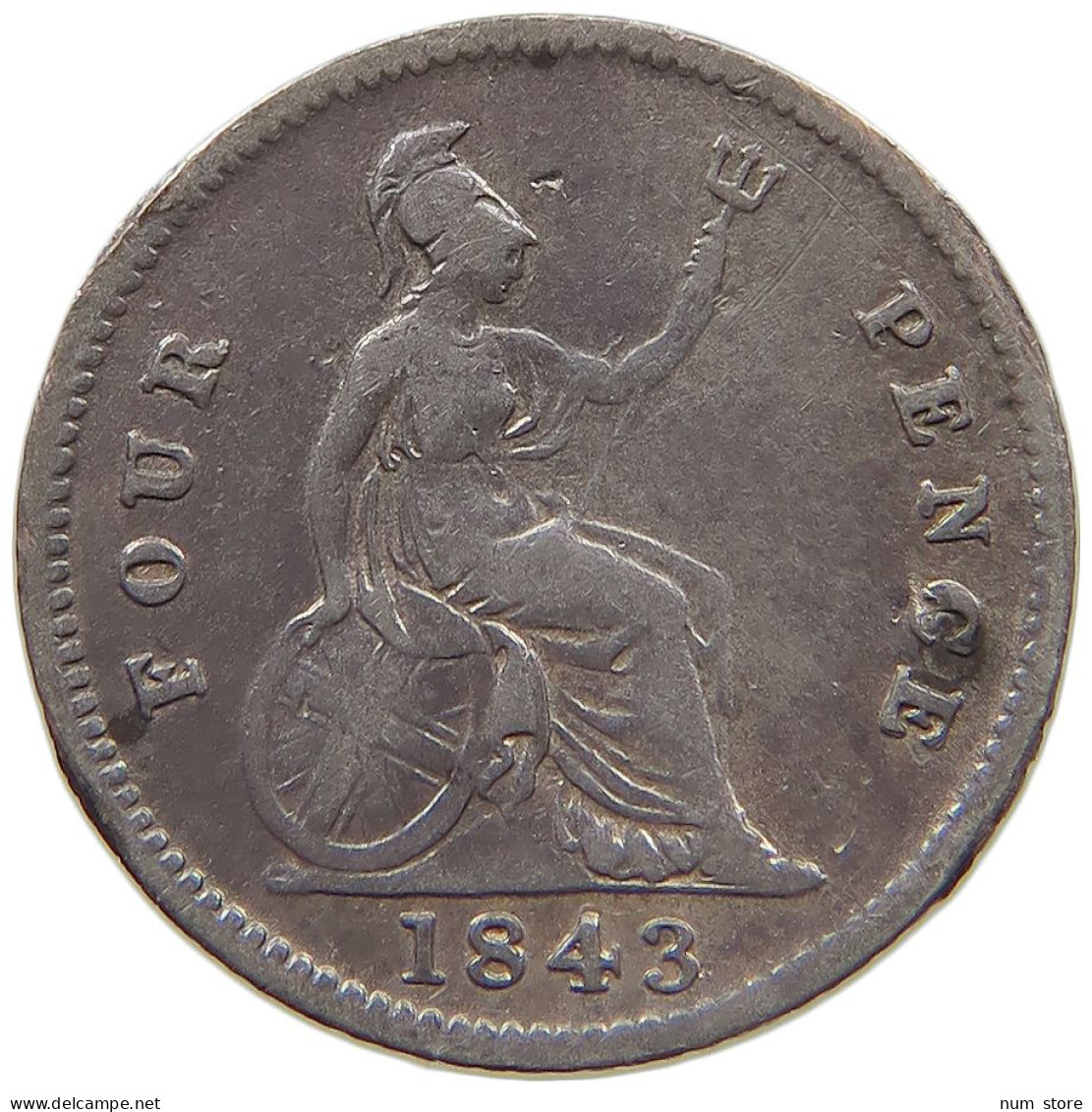 GREAT BRITAIN FOURPENCE 1843 VICTORIA 1837-1901 #MA 022955 - G. 4 Pence/ Groat