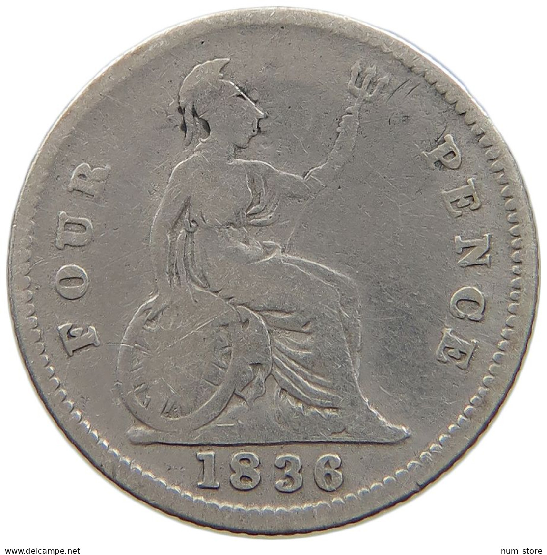 GREAT BRITAIN FOURPENCE 1836 WILLIAM IV. (1830-1837) #MA 021192 - G. 4 Pence/ Groat