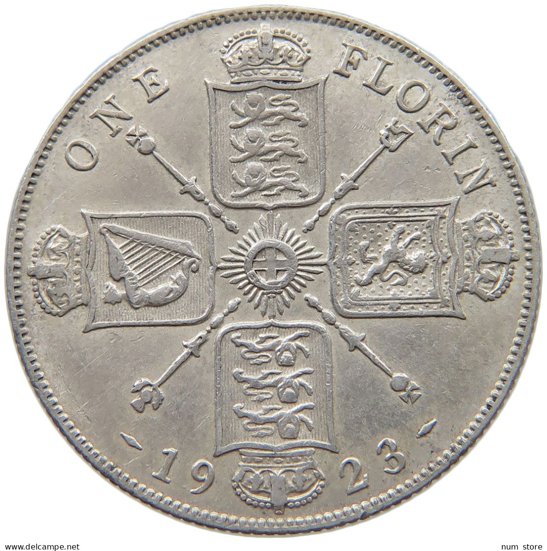 GREAT BRITAIN FLORIN 1923 GEORGE V. (1910-1936) #MA 023041 - J. 1 Florin / 2 Shillings