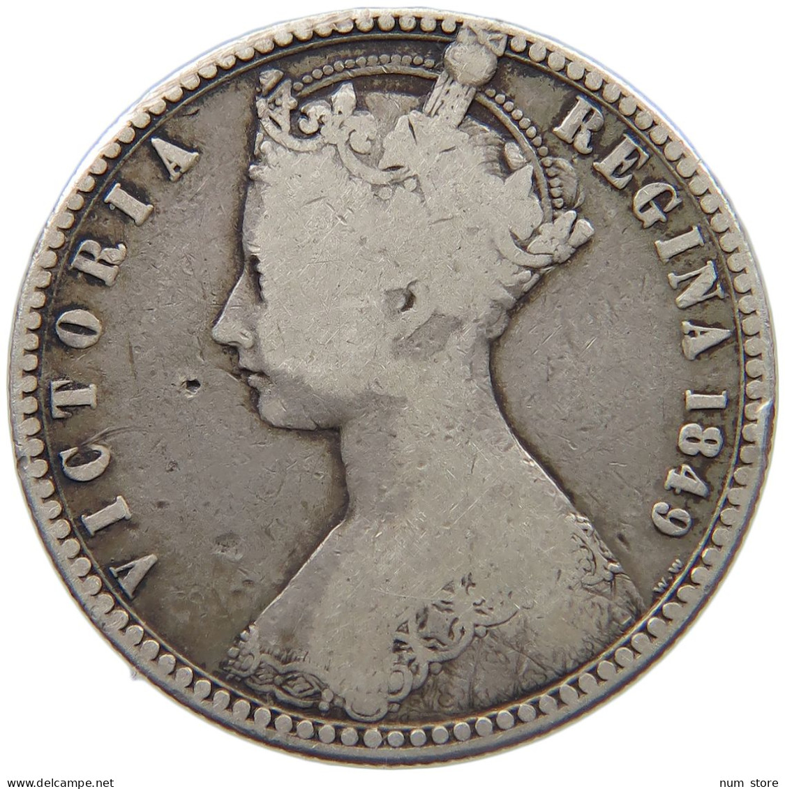 GREAT BRITAIN FLORIN 1849 VICTORIA 1837-1901 #MA 022937 - J. 1 Florin / 2 Shillings