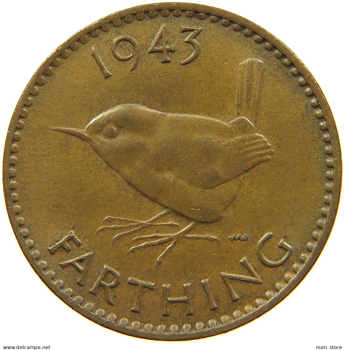 GREAT BRITAIN FARTHING 1943 GEORGE VI. (1936-1952) #MA 073213 - B. 1 Farthing