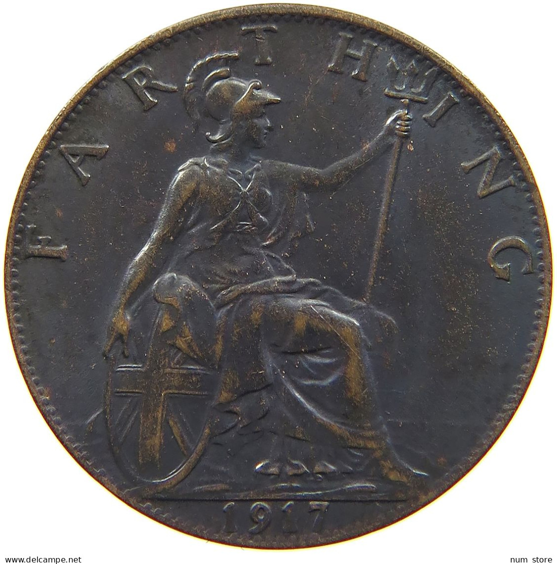 GREAT BRITAIN FARTHING 1917 GEORGE V. (1910-1936) #MA 022589 - B. 1 Farthing