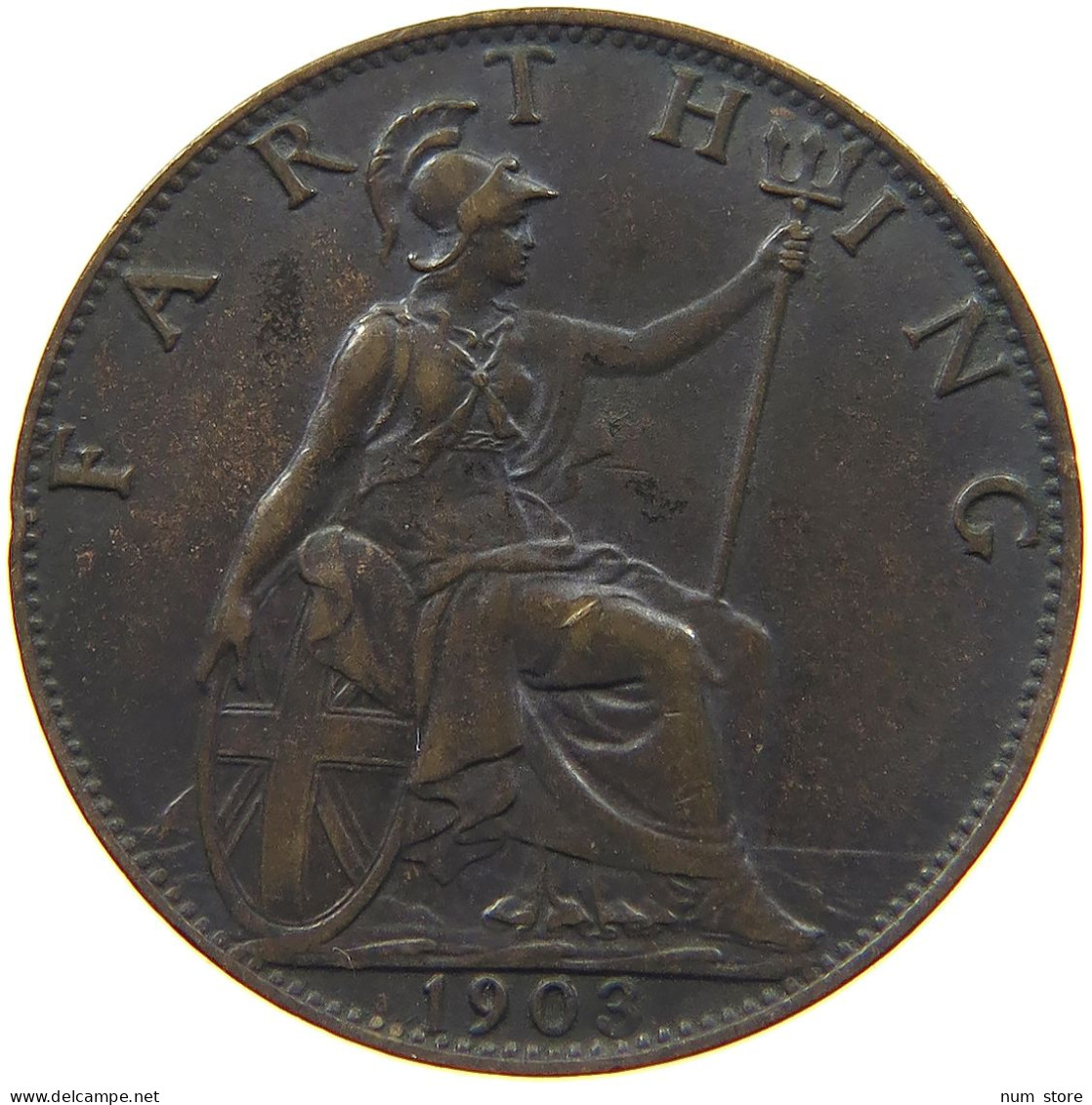 GREAT BRITAIN FARTHING 1903 EDWARD VII., 1901 - 1910 #MA 022586 - B. 1 Farthing