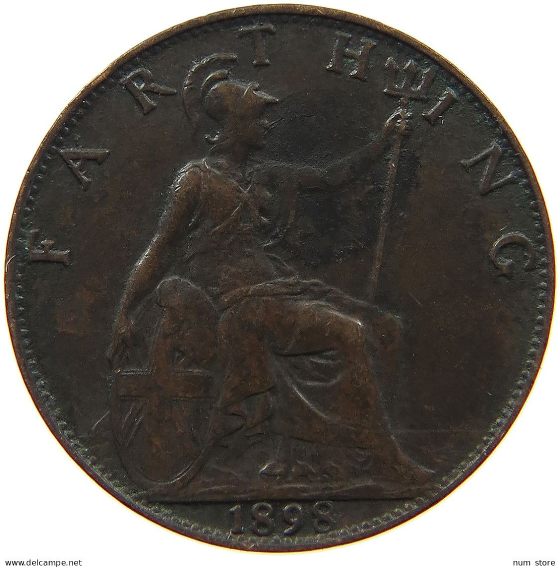 GREAT BRITAIN FARTHING 1898 VICTORIA 1837-1901 #MA 100859 - B. 1 Farthing