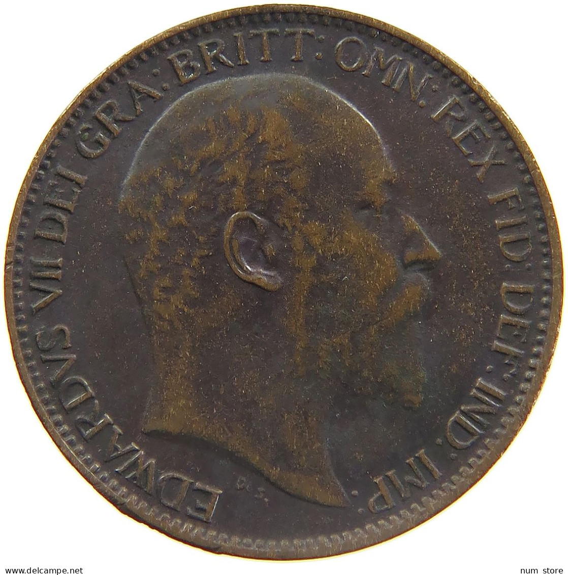 GREAT BRITAIN FARTHING 1909 EDWARD VII., 1901 - 1910 #MA 023400 - B. 1 Farthing