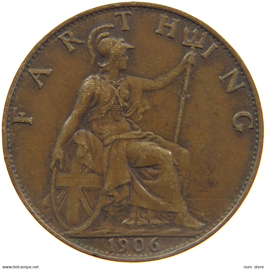 GREAT BRITAIN FARTHING 1906 EDWARD VII., 1901 - 1910 #MA 023398 - B. 1 Farthing