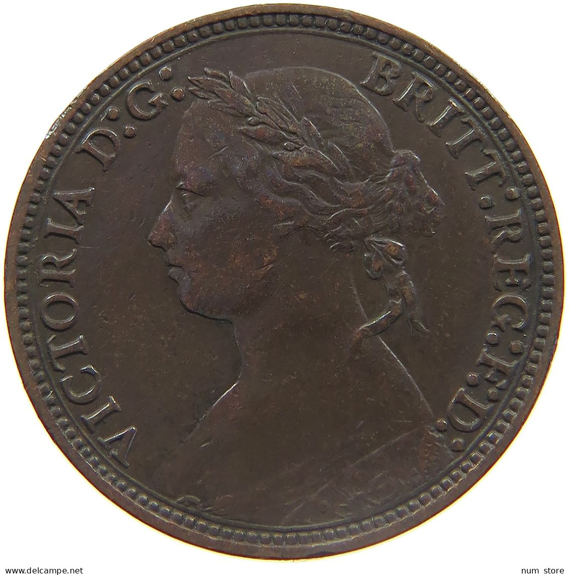 GREAT BRITAIN FARTHING 1878 VICTORIA 1837-1901 #MA 023295 - B. 1 Farthing