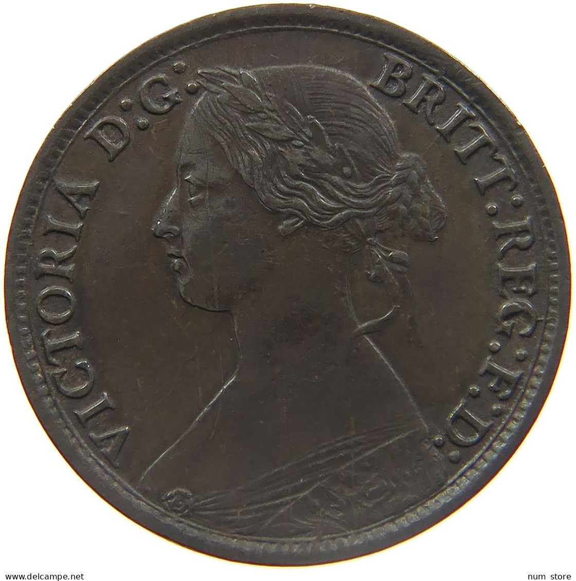 GREAT BRITAIN FARTHING 1865 VICTORIA 1837-1901 #MA 022985 - B. 1 Farthing