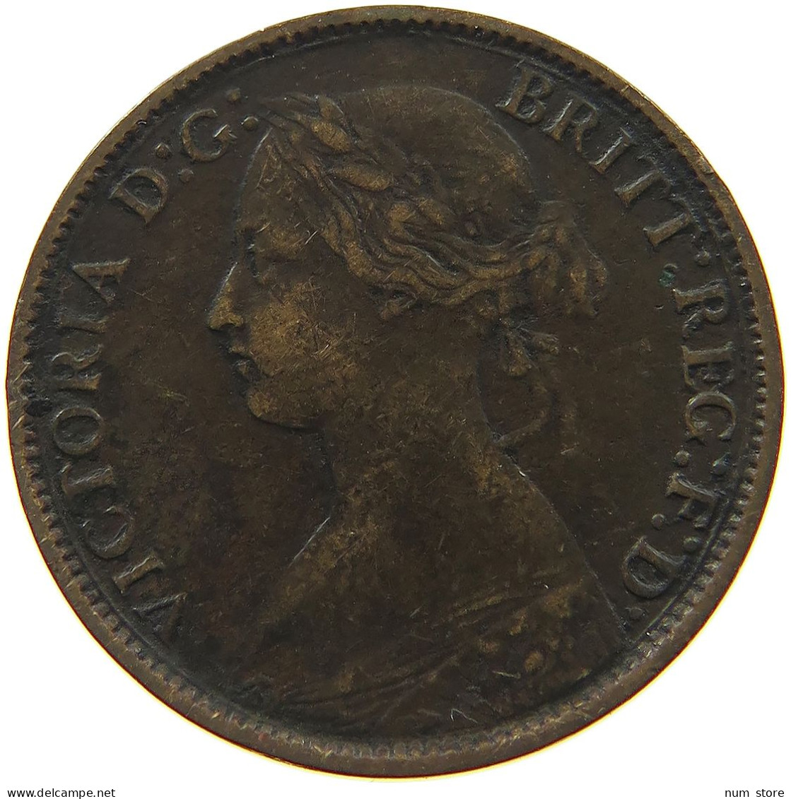 GREAT BRITAIN FARTHING 1860 VICTORIA 1837-1901 #MA 100856 - B. 1 Farthing