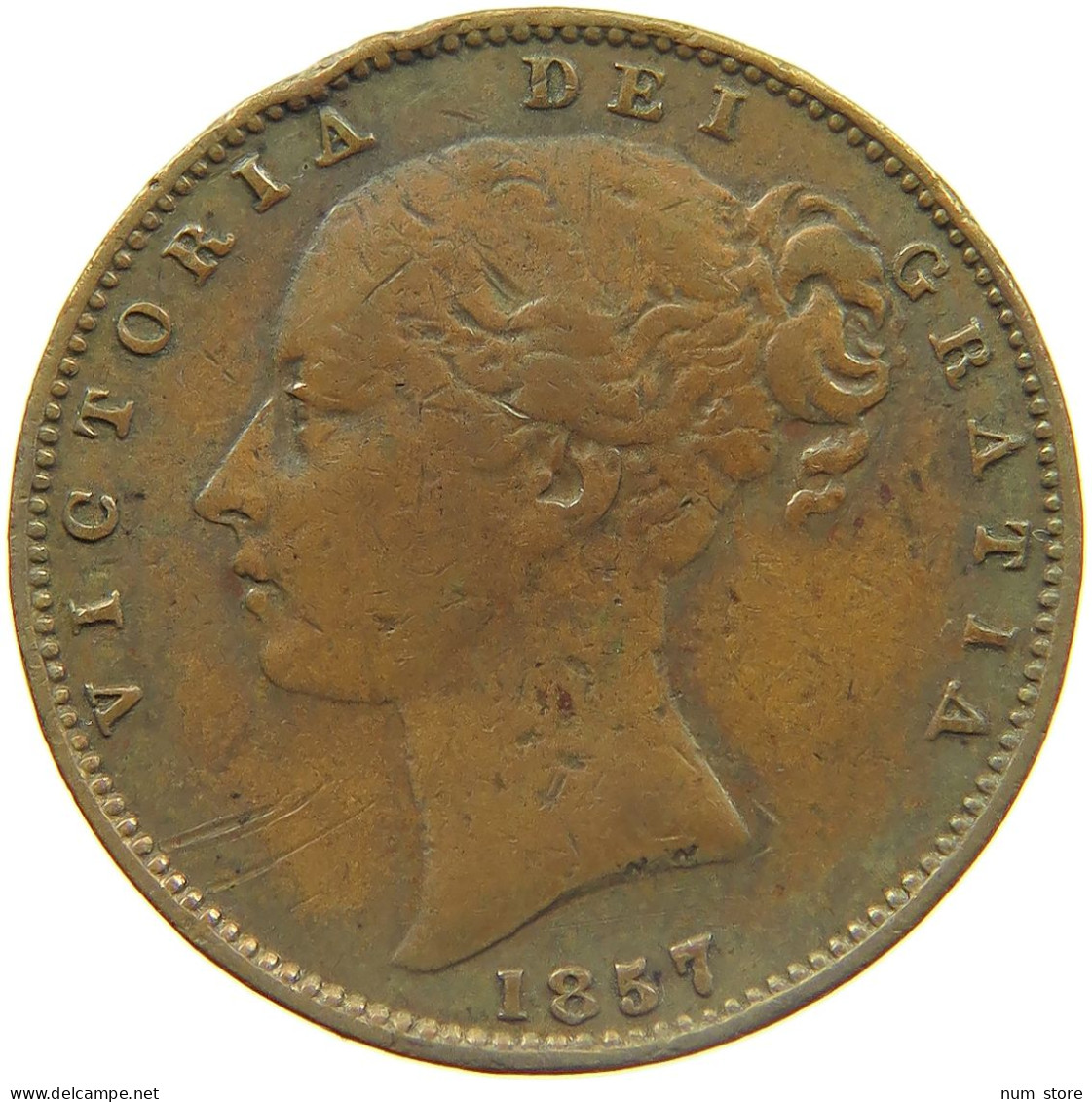 GREAT BRITAIN FARTHING 1857 VICTORIA 1837-1901 #MA 023294 - B. 1 Farthing