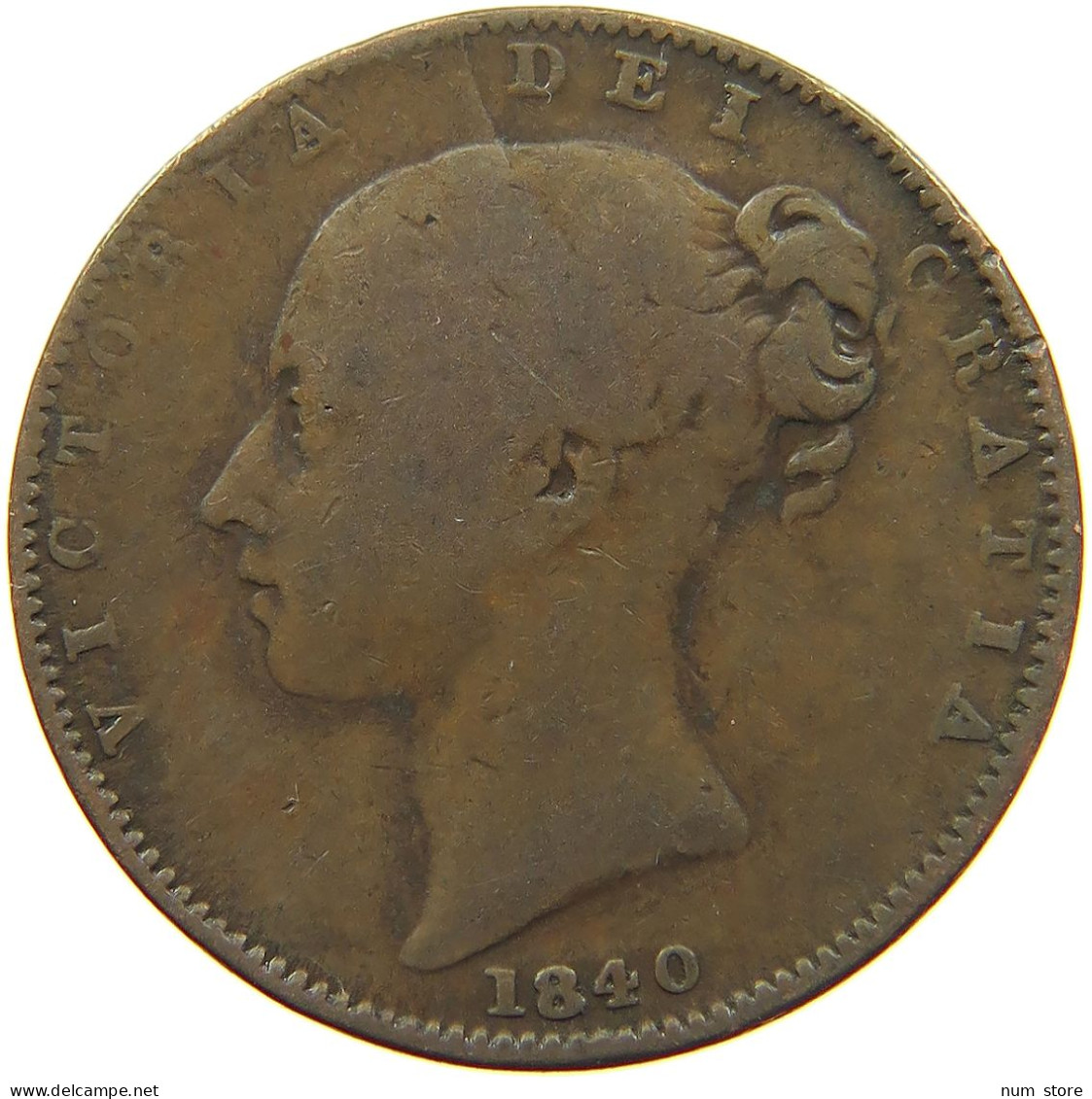 GREAT BRITAIN FARTHING 1840 VICTORIA 1837-1901 #MA 100949 - B. 1 Farthing