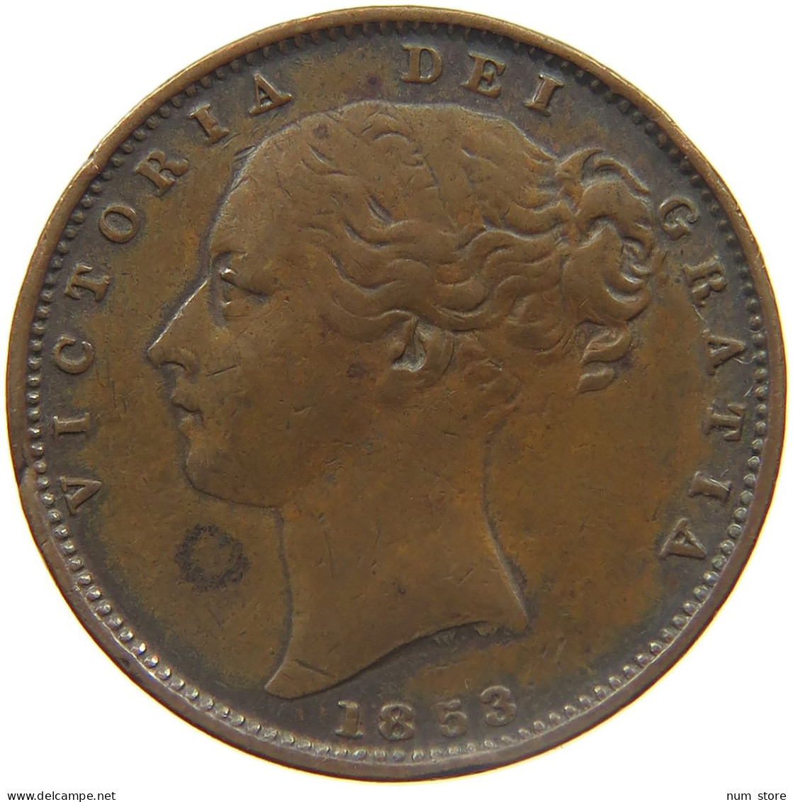 GREAT BRITAIN FARTHING 1853 VICTORIA 1837-1901 #MA 022982 - B. 1 Farthing