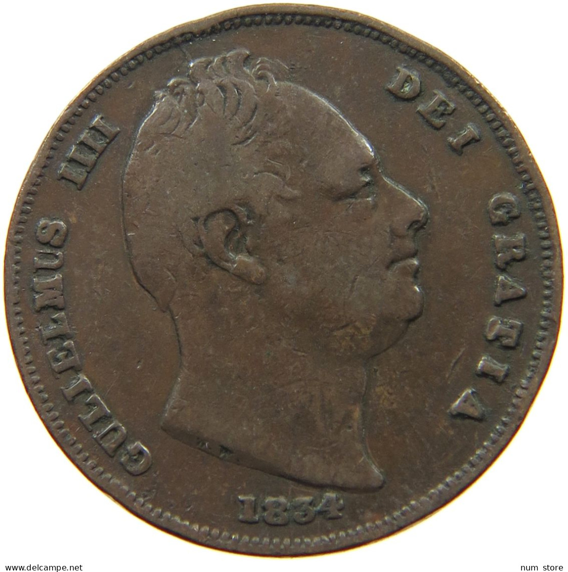 GREAT BRITAIN FARTHING 1834 WILLIAM IV. #MA 003233 - B. 1 Farthing