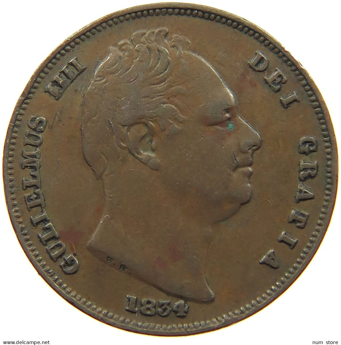 GREAT BRITAIN FARTHING 1834 WILLIAM IV. (1830-1837) #MA 021799 - B. 1 Farthing