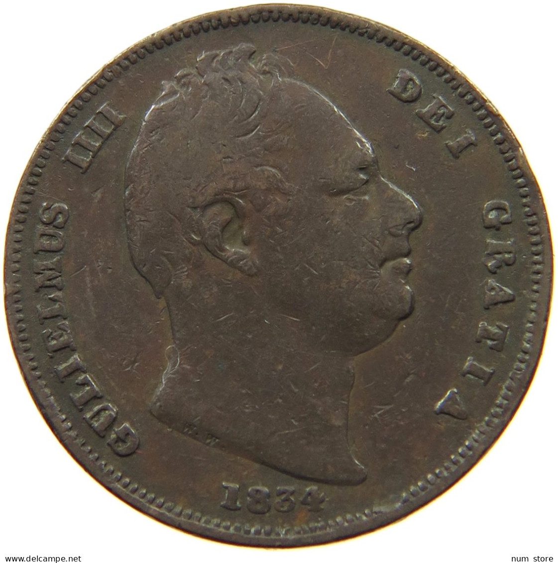 GREAT BRITAIN FARTHING 1834 WILLIAM IV. #MA 003232 - B. 1 Farthing