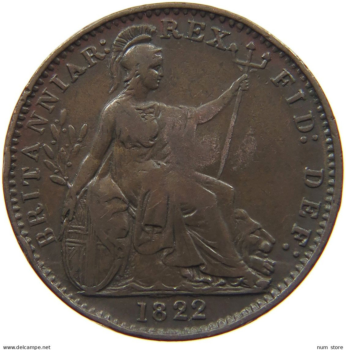 GREAT BRITAIN FARTHING 1822 GEORGE IV. (1820-1830) #MA 022494 - B. 1 Farthing