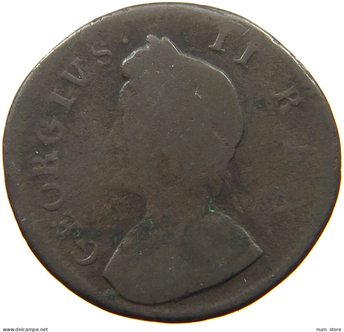 GREAT BRITAIN FARTHING 1733 GEORGE II. 1727-1760. #MA 003228 - A. 1 Farthing