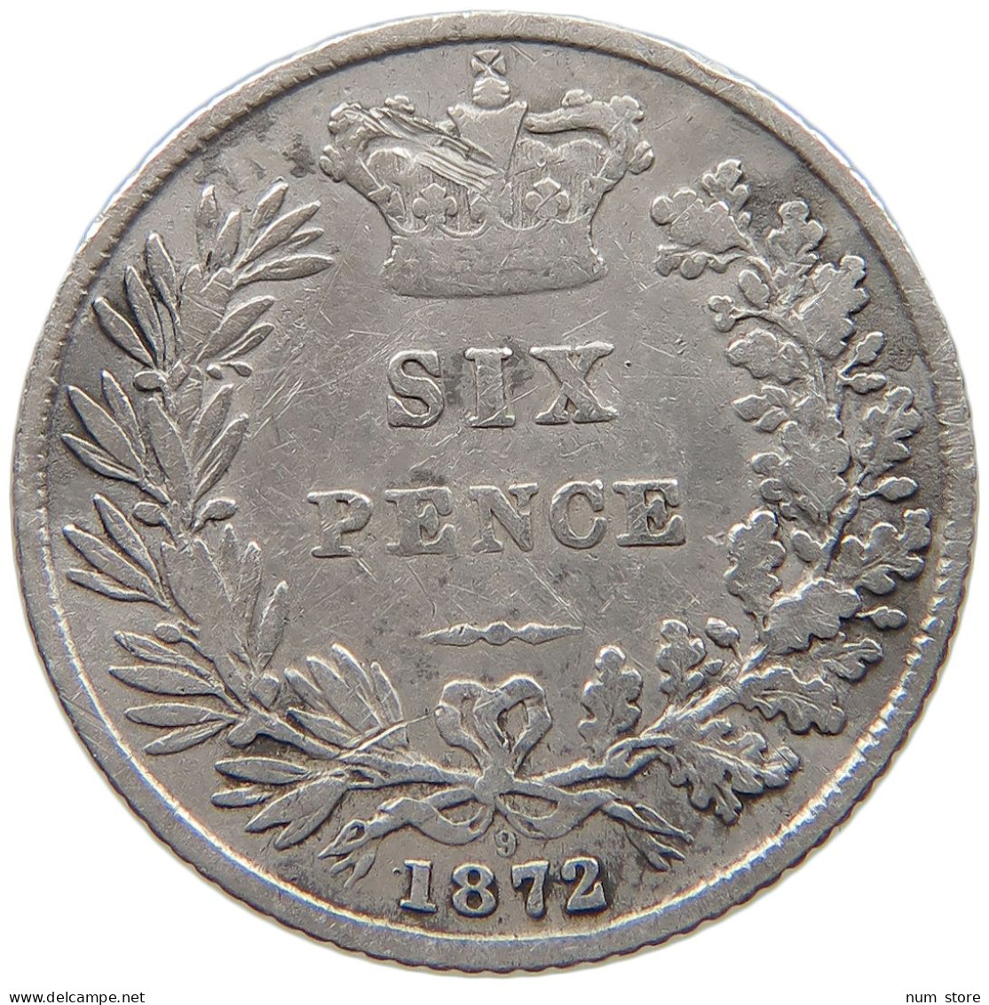 GREAT BRITAIN 6 SIXPENCE 1872 DIE 9 VICTORIA 1837-1901 #MA 026007 - H. 6 Pence