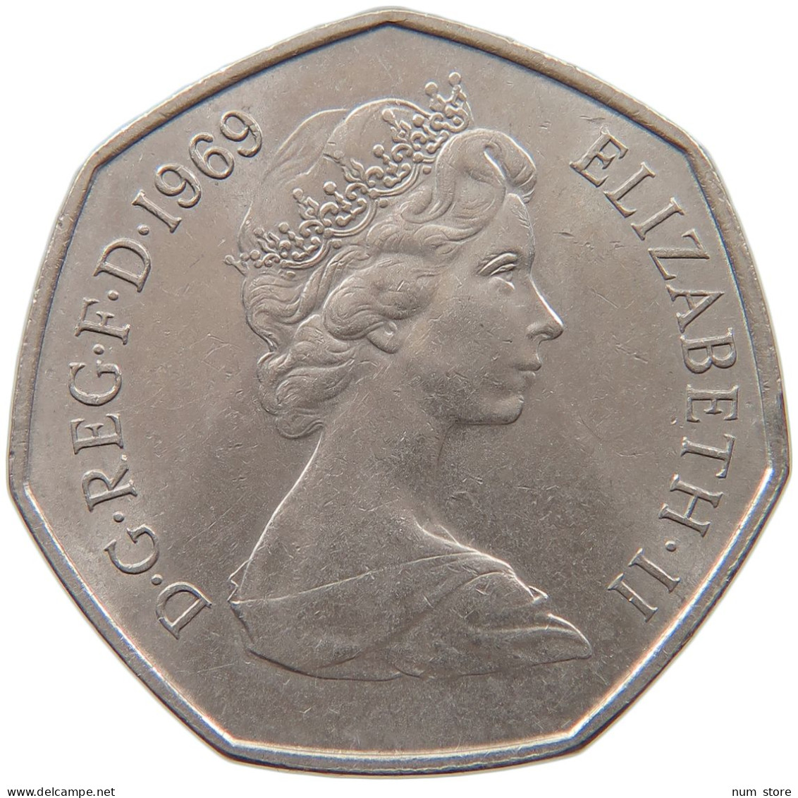 GREAT BRITAIN 50 PENCE 1969 ELIZABETH II. (1952-2022) #MA 099143 - 50 Pence