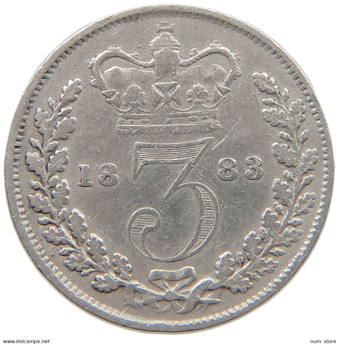 GREAT BRITAIN 3 THREEPENCE 1883 VICTORIA 1837-1901 #MA 026027 - F. 3 Pence