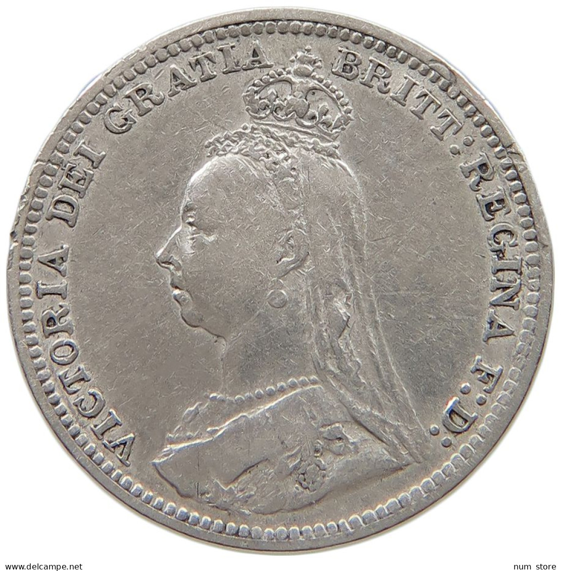 GREAT BRITAIN 3 THREEPENCE 1890 VICTORIA 1837-1901 #MA 026036 - F. 3 Pence