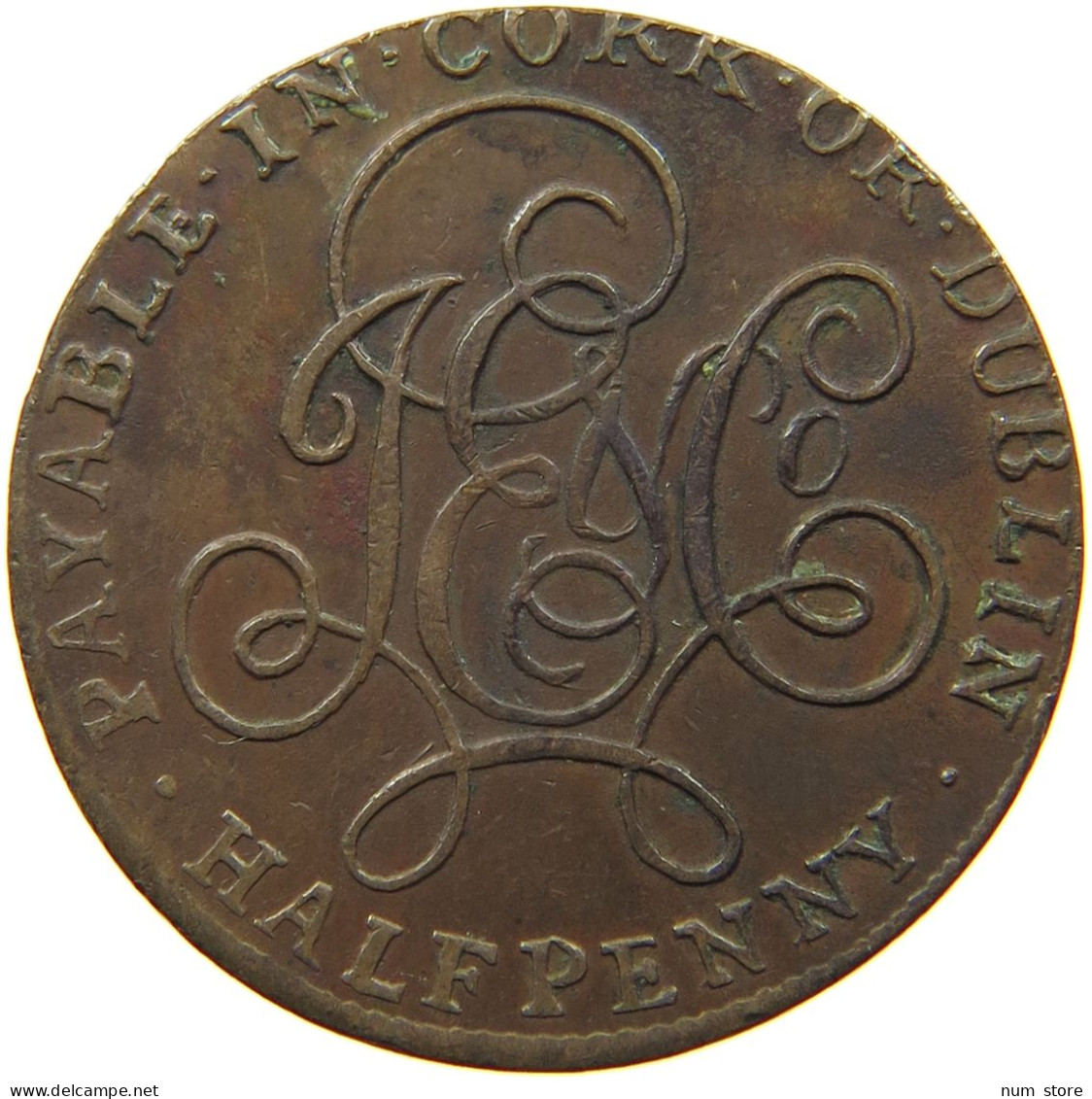 GREAT BRITAIN 1/2 PENNY TOKEN  1/2 PENNY DUBLIN #MA 000237 - B. 1/2 Penny