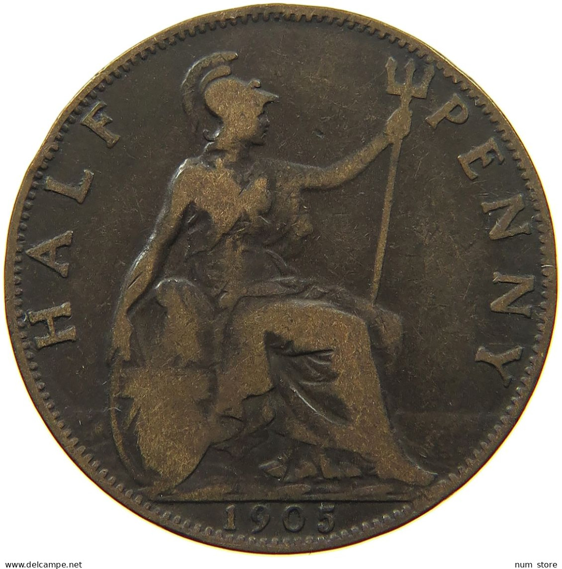 GREAT BRITAIN 1/2 PENNY 1905 EDWARD VII., 1901 - 1910 #MA 101095 - C. 1/2 Penny