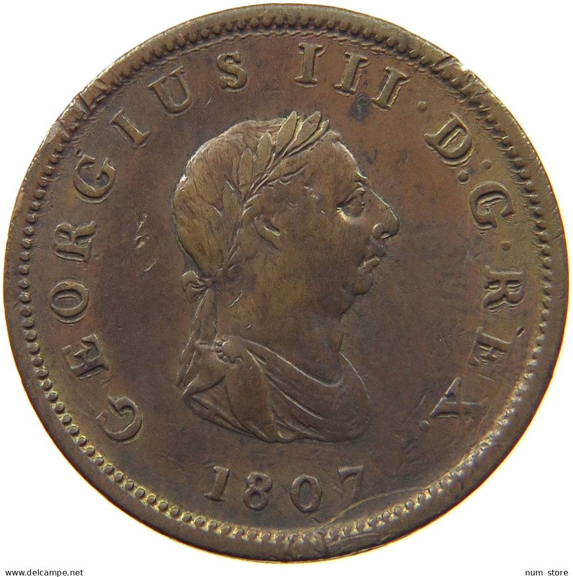 GREAT BRITAIN 1/2 PENNY 1807 GEORG III., 1760-1820 #MA 002421 - B. 1/2 Penny