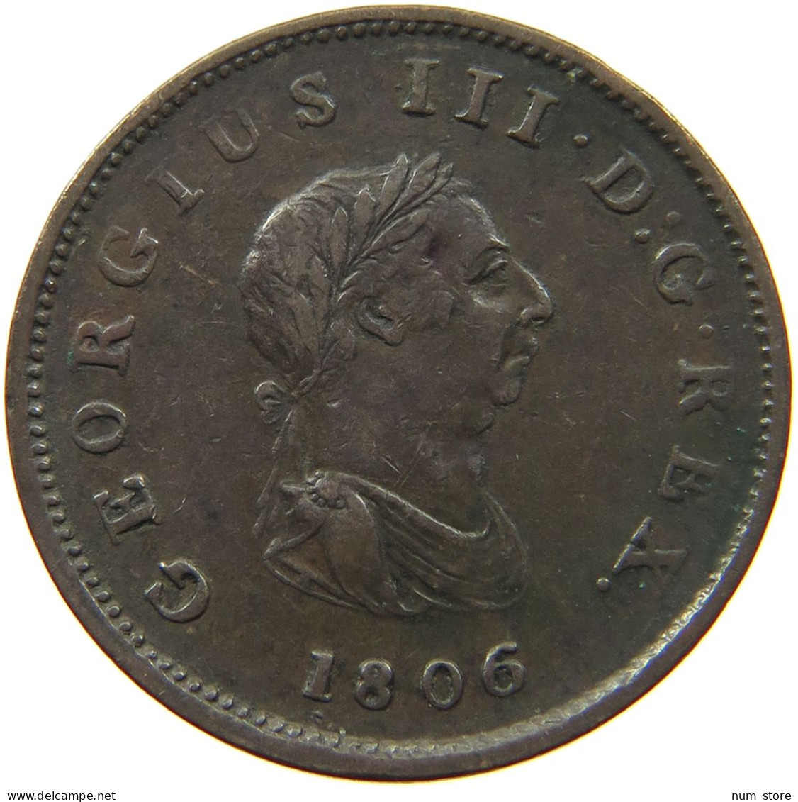 GREAT BRITAIN 1/2 PENNY 1806 GEORG III., 1760-1820 #MA 002420 - B. 1/2 Penny